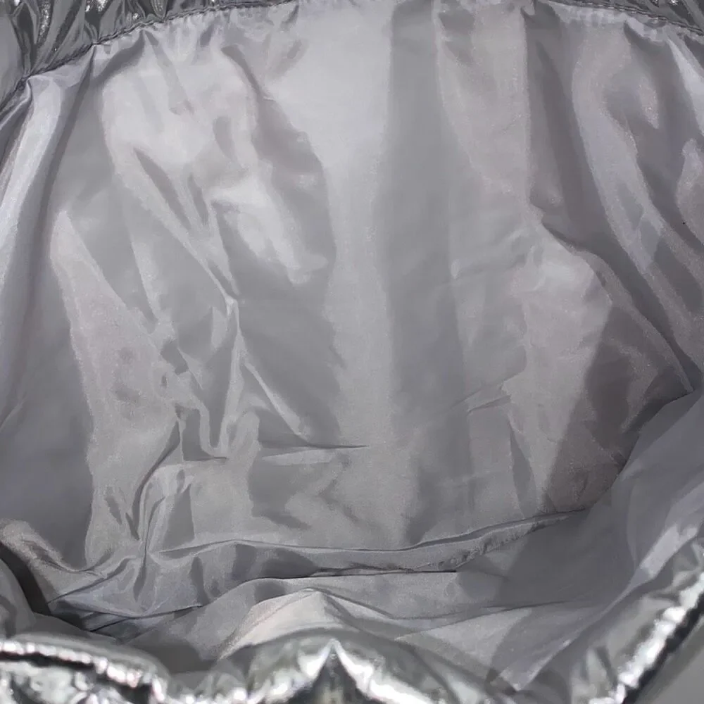 Bath‎ & Body Works Women's Silver Metallic Puffer Tote Hand Bag NWT